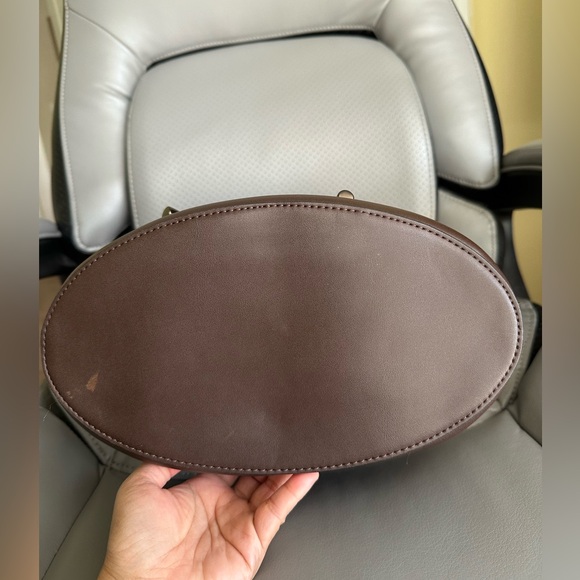 Calvin Klein Coated Canvas w/Leather Bucket CrossbodyBag, Brown/Tan Color - Picture 11 of 13